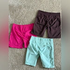 NWOT compression shorts bundle! Women's Athletic Shorts - Pink, Brown, and Mint